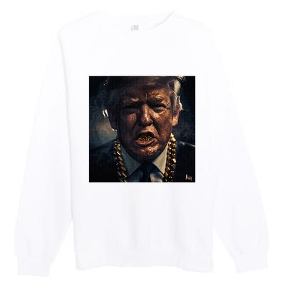 Donald Trump Gold Grillz Premium Crewneck Sweatshirt