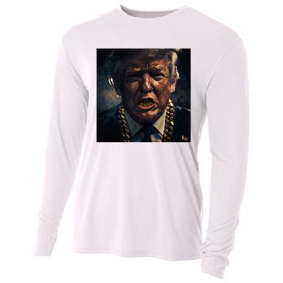 Donald Trump Gold Grillz Cooling Performance Long Sleeve Crew