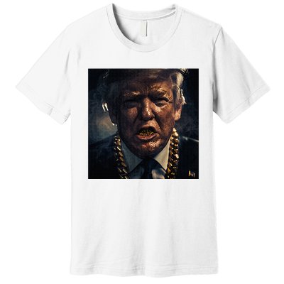 Donald Trump Gold Grillz Premium T-Shirt