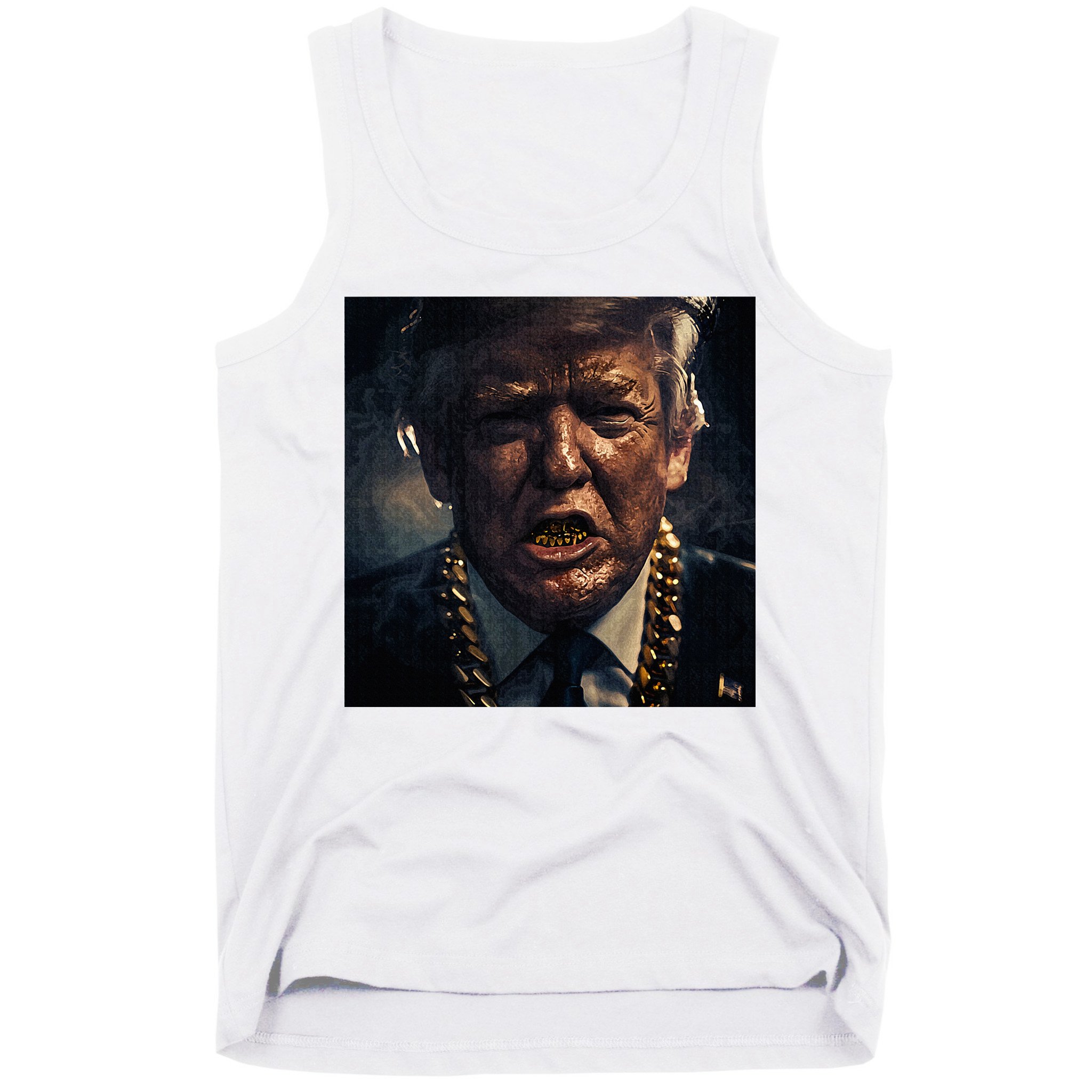 Donald Trump Gold Grillz Tank Top