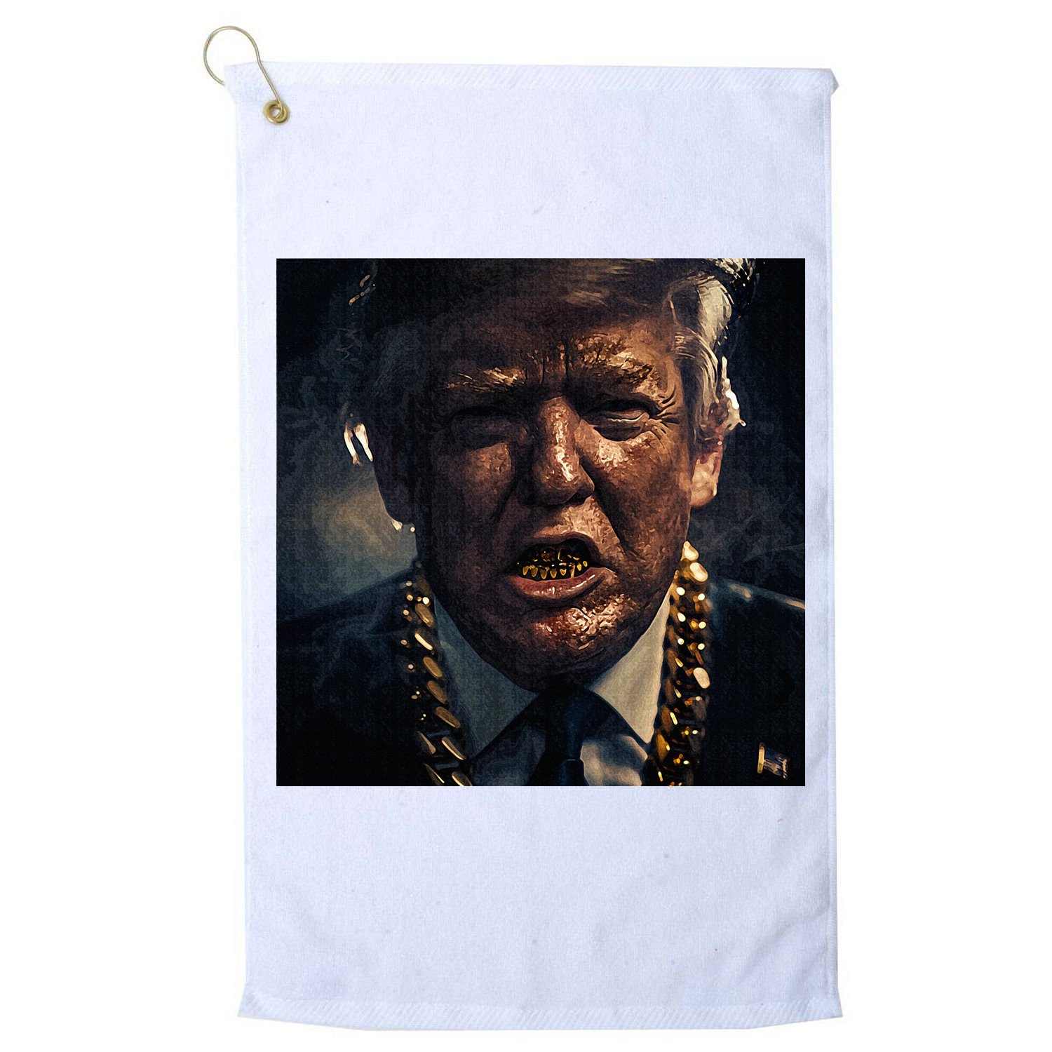 Donald Trump Gold Grillz Golf Towel