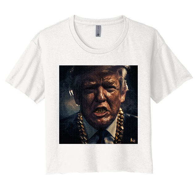 Donald Trump Gold Grillz Crop Top