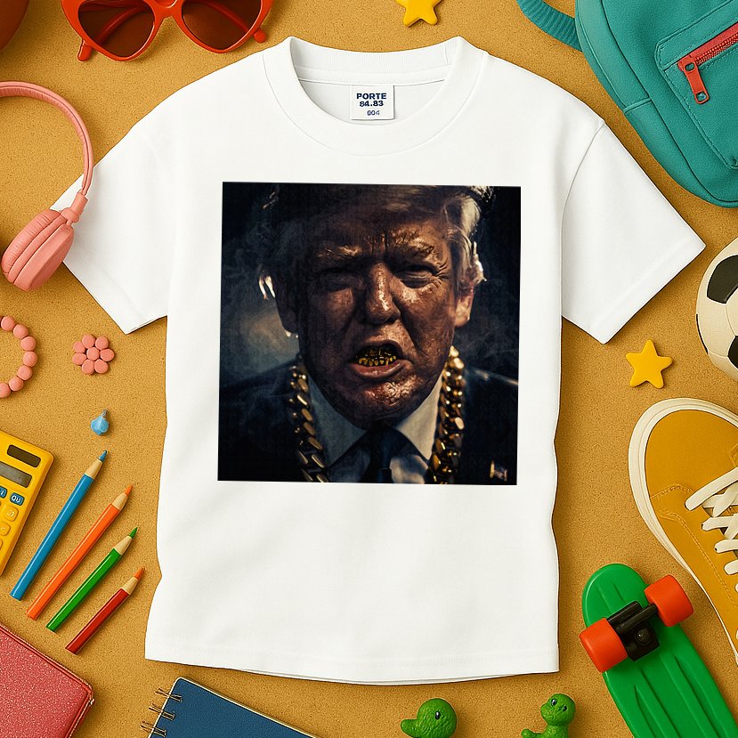 Donald Trump Gold Grillz Kids T-Shirt