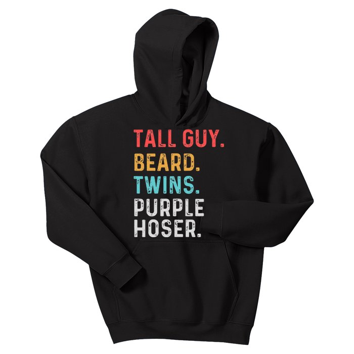 dude tall guy beard twins purple hoser Perfect for  Kids Hoodie