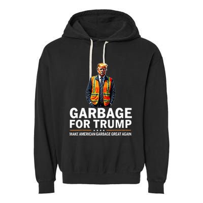 Donald Trump Garbage Orange Reflective Safety Vest Garment-Dyed Fleece Hoodie