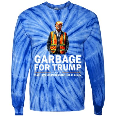 Donald Trump Garbage Orange Reflective Safety Vest Tie-Dye Long Sleeve Shirt