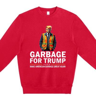 Donald Trump Garbage Orange Reflective Safety Vest Premium Crewneck Sweatshirt