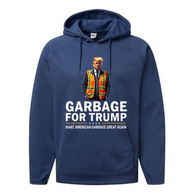 Donald Trump Garbage Orange Reflective Safety Vest Performance Fleece Hoodie