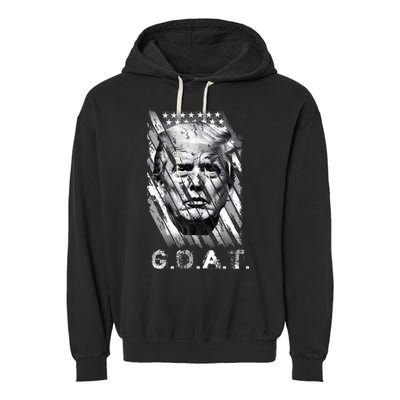 Donald Trump Greatest Of All Time Trump G.O.A.T. Patriotic Garment-Dyed Fleece Hoodie