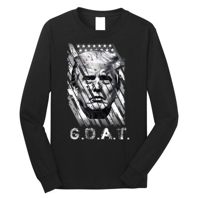 Donald Trump Greatest Of All Time Trump G.O.A.T. Patriotic Long Sleeve Shirt
