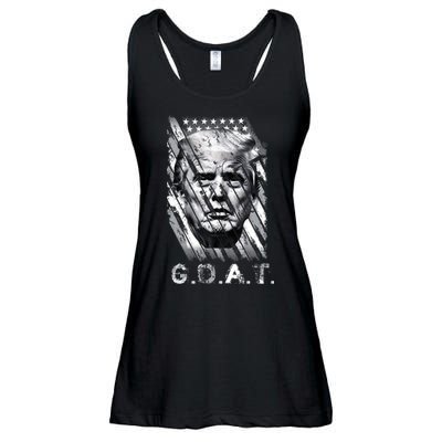 Donald Trump Greatest Of All Time Trump G.O.A.T. Patriotic Ladies Essential Flowy Tank