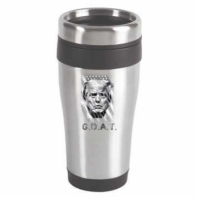 Donald Trump Greatest Of All Time Trump G.O.A.T. Patriotic 16oz Travel Tumbler