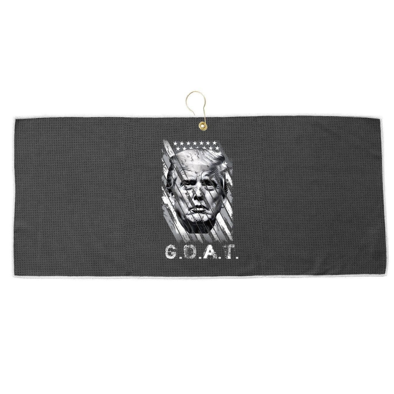 Donald Trump Greatest Of All Time Trump G.O.A.T. Patriotic Large Microfiber Waffle Golf Towel