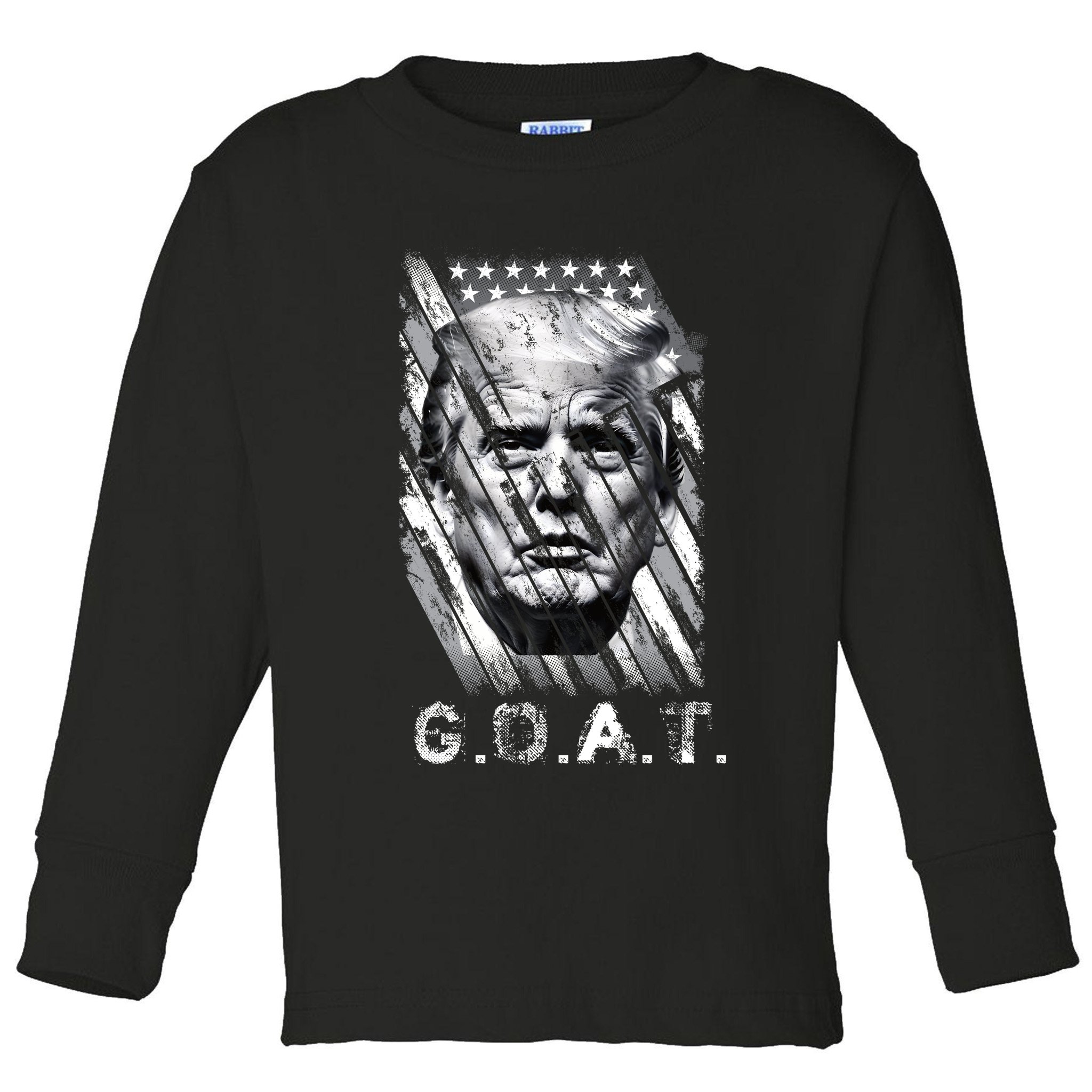 Donald Trump Greatest Of All Time Trump G.O.A.T. Patriotic Toddler Long Sleeve Shirt