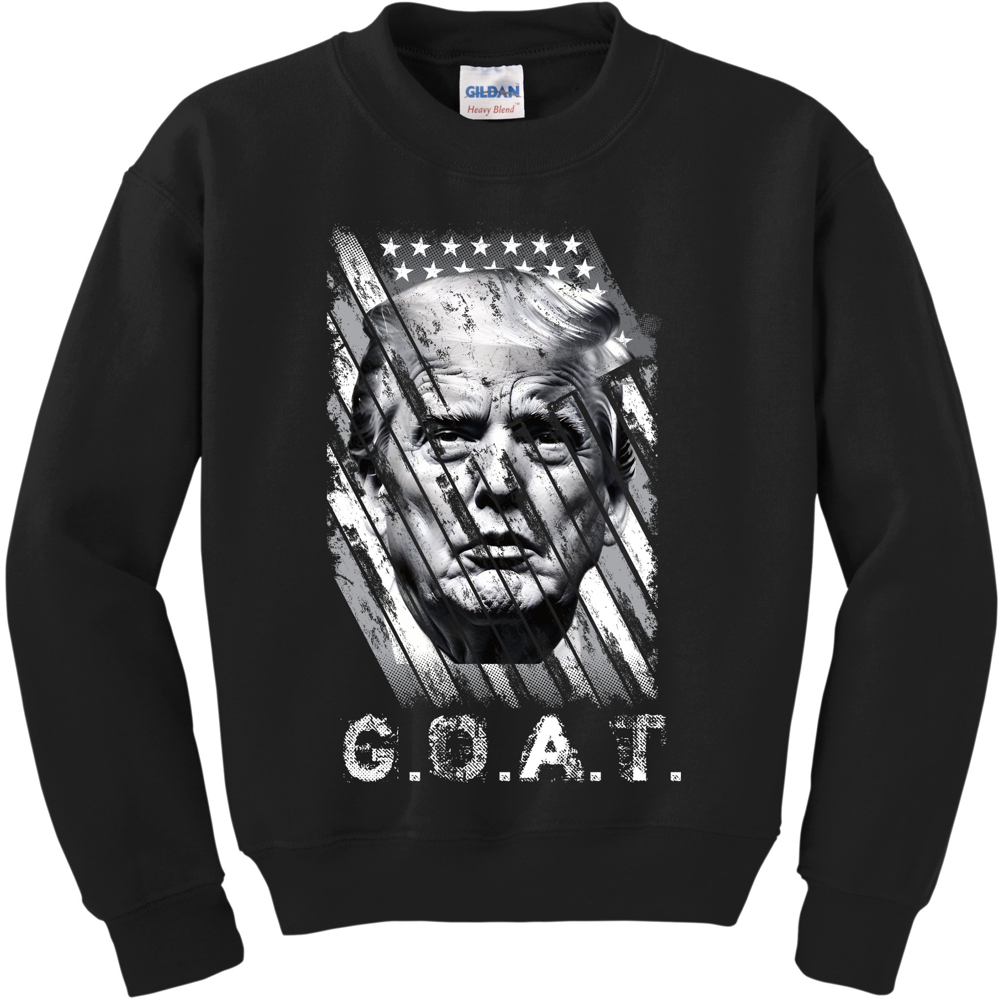 Donald Trump Greatest Of All Time Trump G.O.A.T. Patriotic Kids Sweatshirt