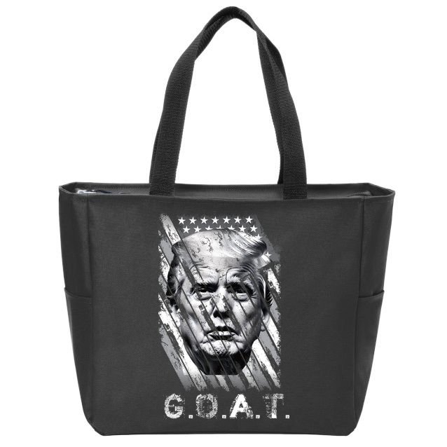 Donald Trump Greatest Of All Time Trump G.O.A.T. Patriotic Zip Tote Bag