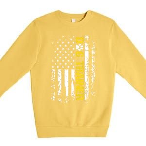 Dog Trainer Gift American Flag Patriotic Dog Trainer Gift Premium Crewneck Sweatshirt