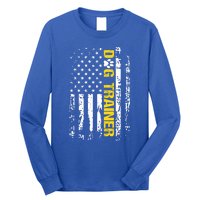 Dog Trainer Gift American Flag Patriotic Dog Trainer Gift Long Sleeve Shirt