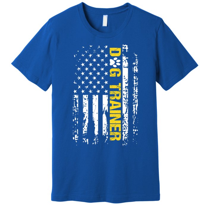 Dog Trainer Gift American Flag Patriotic Dog Trainer Gift Premium T-Shirt