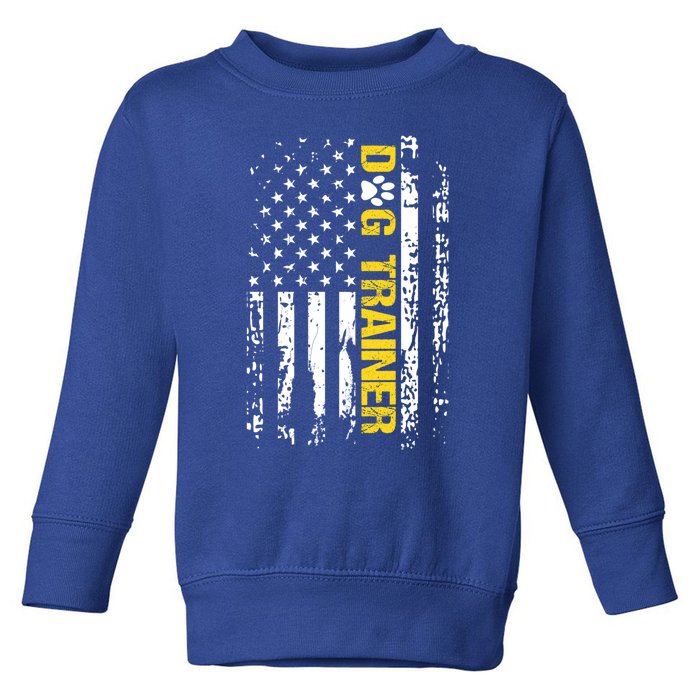 Dog Trainer Gift American Flag Patriotic Dog Trainer Gift Toddler Sweatshirt