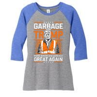 Donald Trump Garbage Orange Reflective Safety Vest Women's Tri-Blend 3/4-Sleeve Raglan Shirt