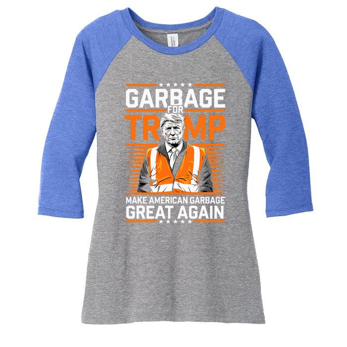 Donald Trump Garbage Orange Reflective Safety Vest Women's Tri-Blend 3/4-Sleeve Raglan Shirt