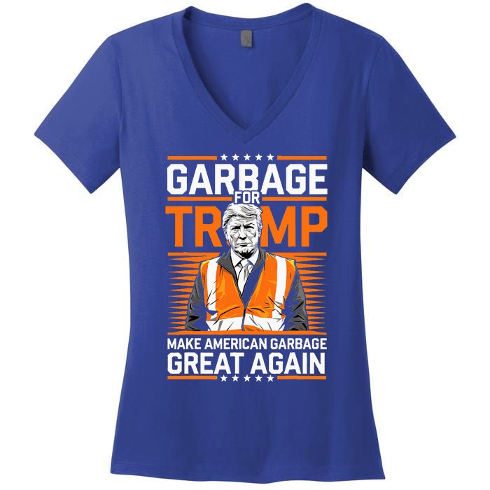 Donald Trump Garbage Orange Reflective Safety Vest Women's V-Neck T-Shirt