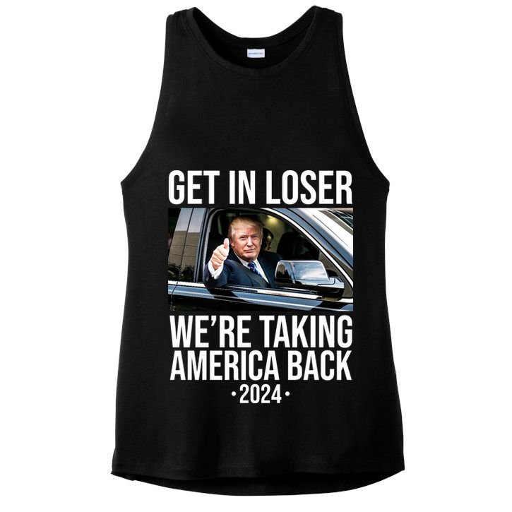 Donald Trump Get In Loser Were Taking America Back 2024 Ladies PosiCharge Tri-Blend Wicking Tank