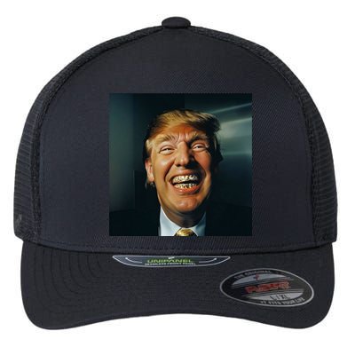 Donald Trump Grillz Teeth Flexfit Unipanel Trucker Cap