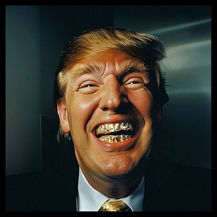 Donald Trump Grillz Teeth Drawstring Bag