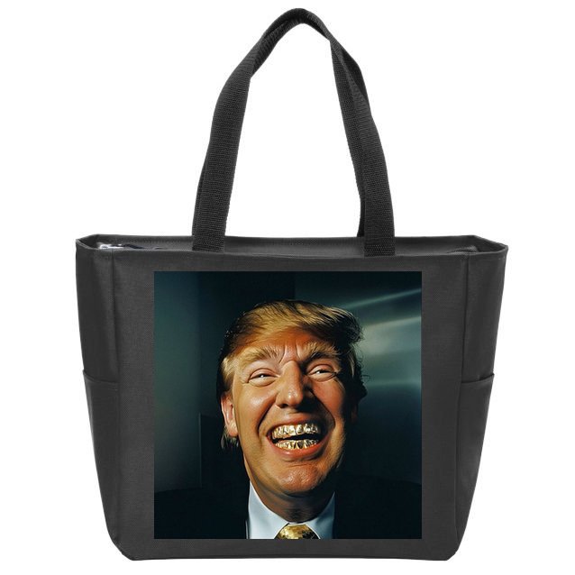 Donald Trump Grillz Teeth Zip Tote Bag
