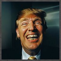 Donald Trump Grillz Teeth Vector Backpack