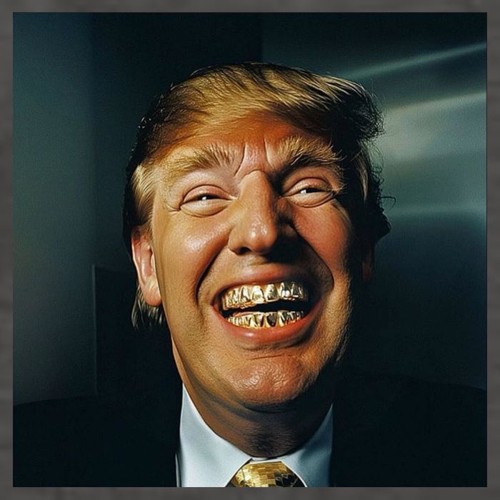 Donald Trump Grillz Teeth Vector Backpack