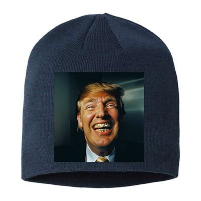 Donald Trump Grillz Teeth Sustainable Beanie