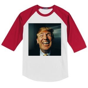 Donald Trump Grillz Teeth Kids Colorblock Raglan Jersey