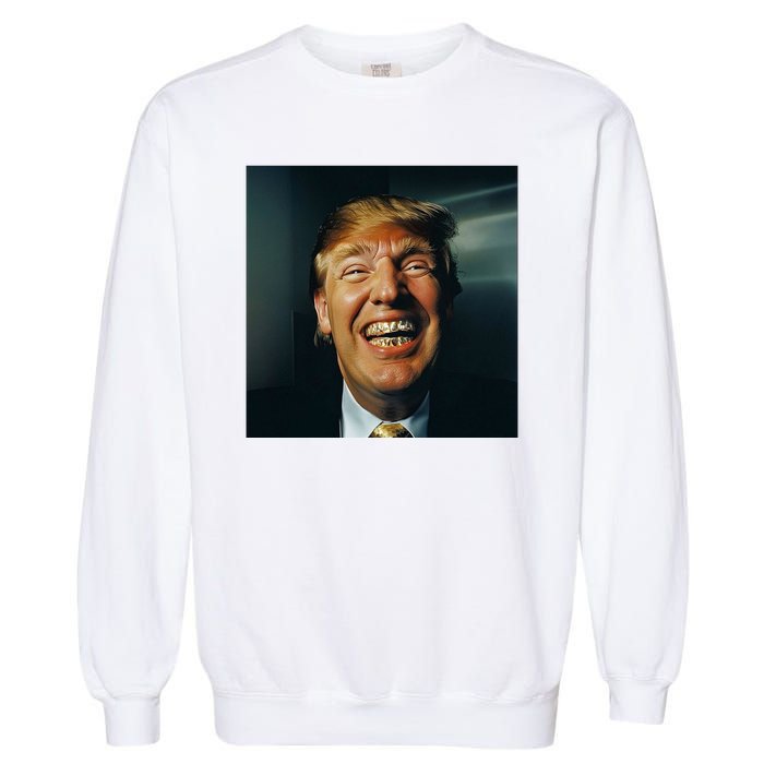 Donald Trump Grillz Teeth Garment-Dyed Sweatshirt