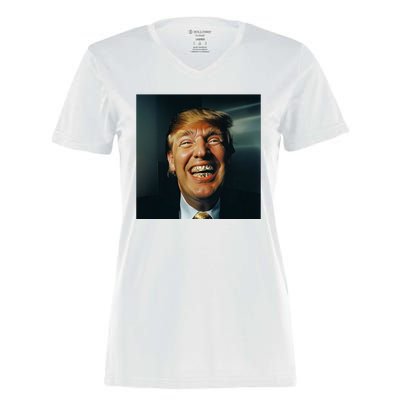 Donald Trump Grillz Teeth Women's Momentum V-Neck T-Shirt