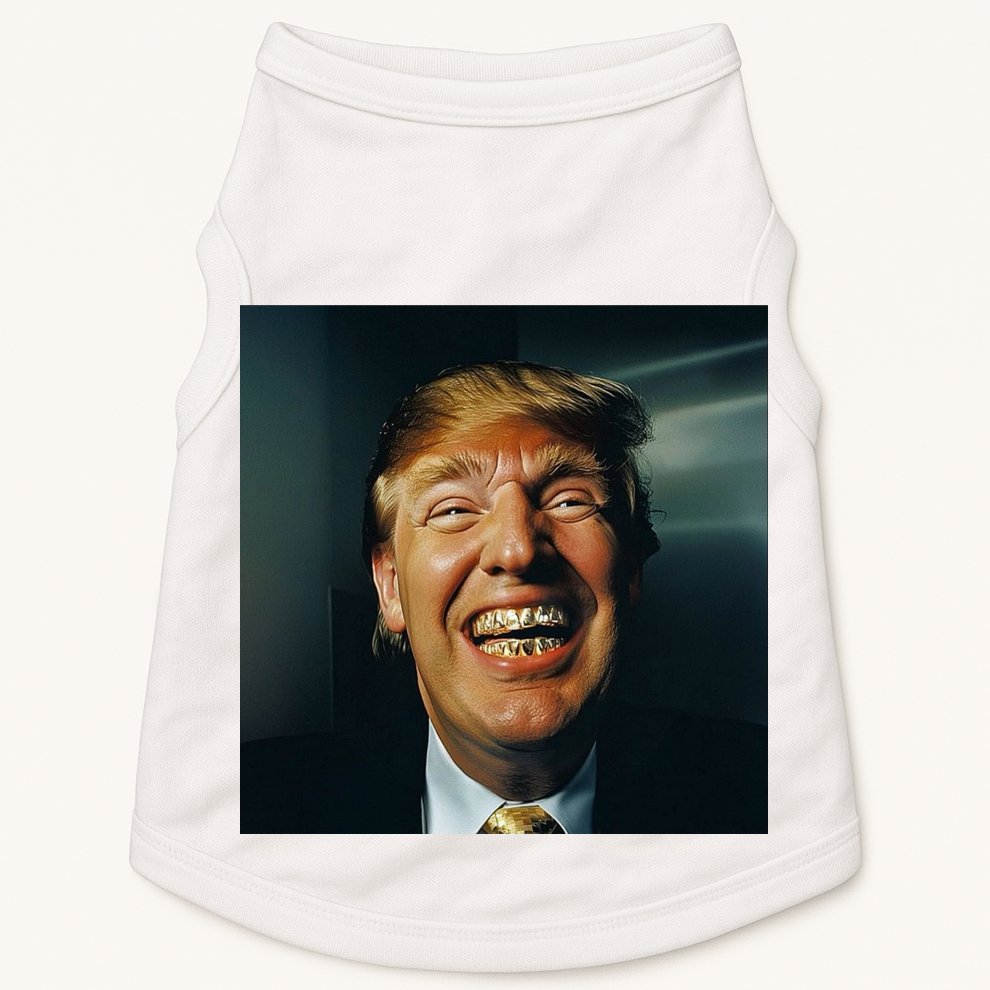 Donald Trump Grillz Teeth Doggie Tank