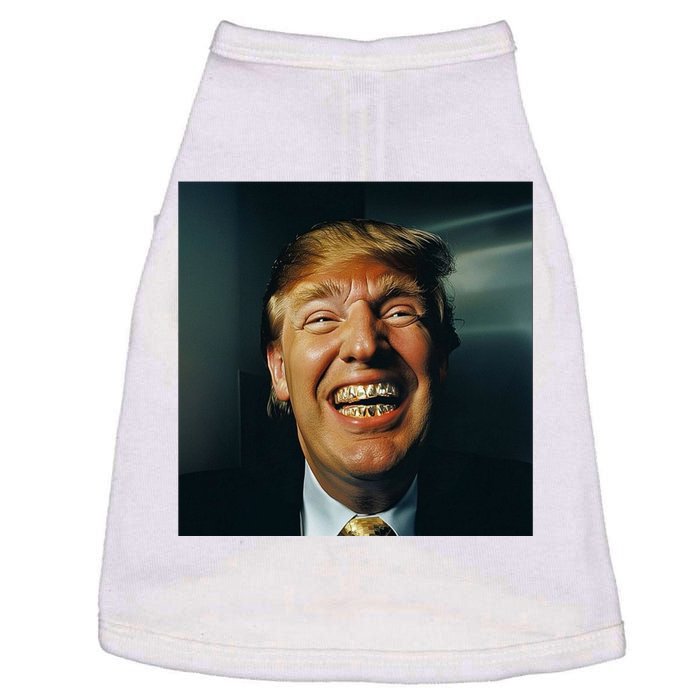 Donald Trump Grillz Teeth Doggie Tank