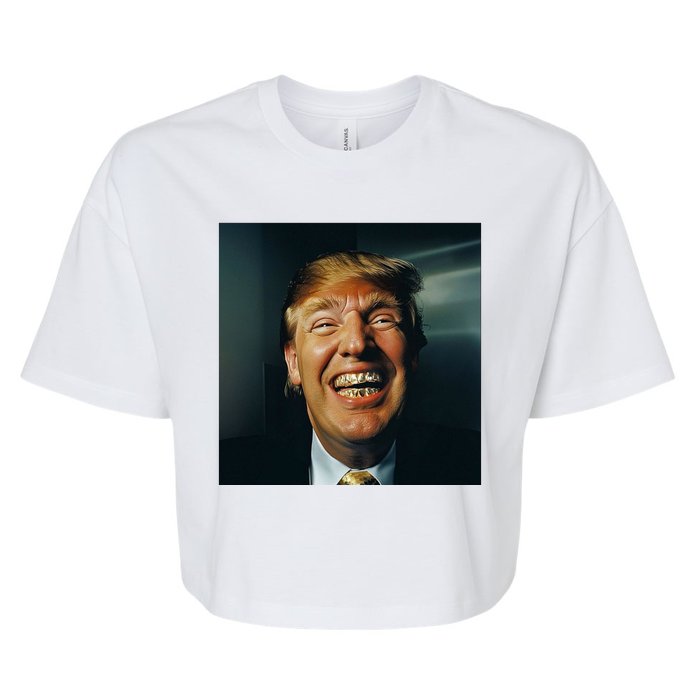 Donald Trump Grillz Teeth Bella+Canvas Jersey Crop Tee