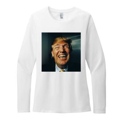 Donald Trump Grillz Teeth Womens CVC Long Sleeve Shirt