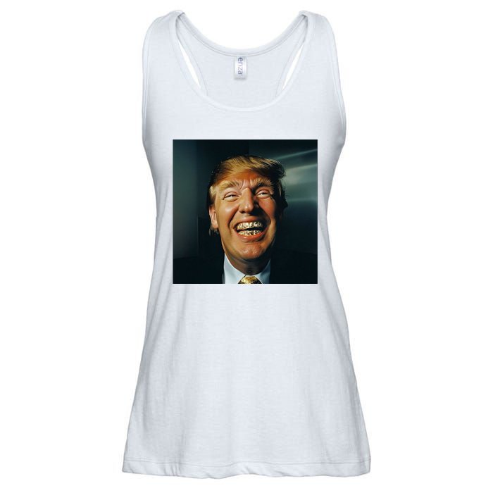 Donald Trump Grillz Teeth Ladies Essential Flowy Tank