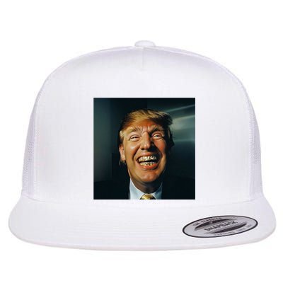 Donald Trump Grillz Teeth Flat Bill Trucker Hat