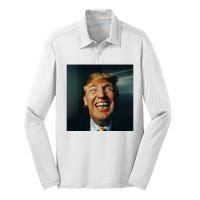 Donald Trump Grillz Teeth Silk Touch Performance Long Sleeve Polo