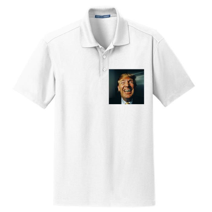 Donald Trump Grillz Teeth Dry Zone Grid Polo