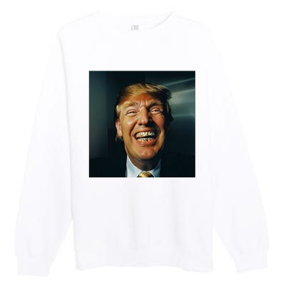 Donald Trump Grillz Teeth Premium Crewneck Sweatshirt