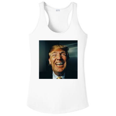 Donald Trump Grillz Teeth Ladies PosiCharge Competitor Racerback Tank