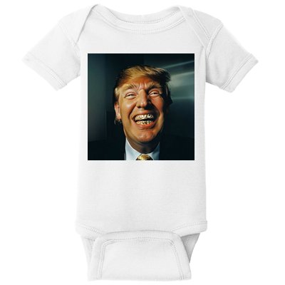 Donald Trump Grillz Teeth Baby Bodysuit