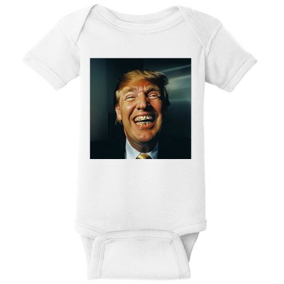 Donald Trump Grillz Teeth Baby Bodysuit