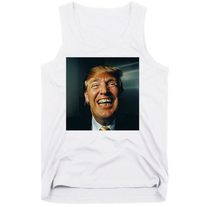 Donald Trump Grillz Teeth Tank Top